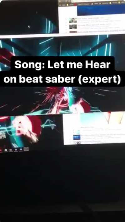 When the song’s chorus kicks in on expert level on Beat Saber