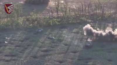 Several Russian IFVs being destroyed by the Ukrainian 79th Brigade in the Novomykhailivka area during a series of Russian attempts to breakthrough (June 2024)