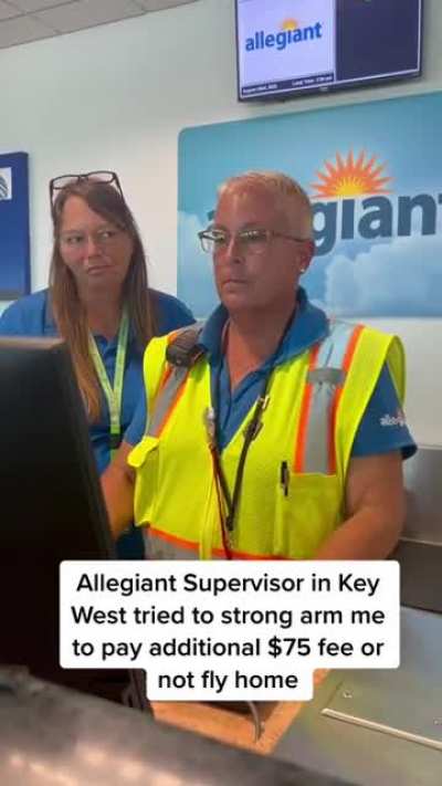 Allegiant Supervisor Refuses to Educate Customer on Baggage Dimension Limitations and Refuses to Provide Any Sort of Identification. Threatens Customer 'Will Not Fly Today' if They Continue to Ask Questions