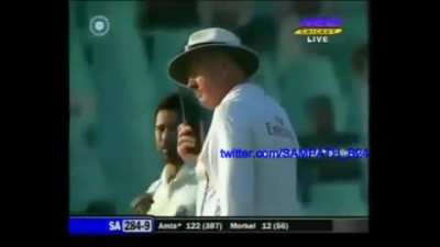 Sehwag kicks the ball to the boundary to give 5 runs to opposition instead of 4.