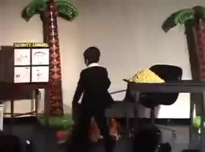 Tis the season of the school Christmas play. And you don’t get more festive than the recreation of Scarface.