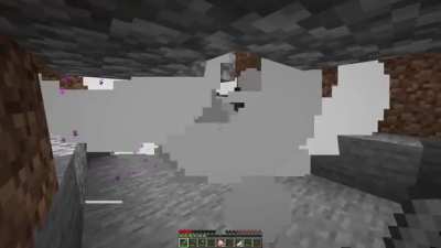 Enderman blocked a creeper blast so he could take the kill.
