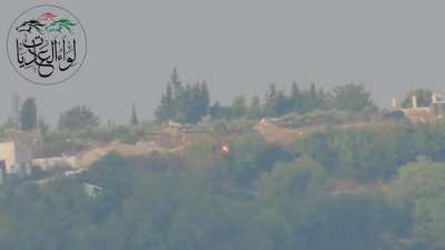 FSA BGM-71 TOW team lugs it into the Latakia mountains to strike an SAA tank - 8/9/2014