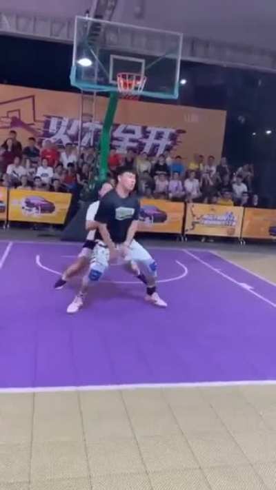 I feel bad for that girl… Amazing dribble
