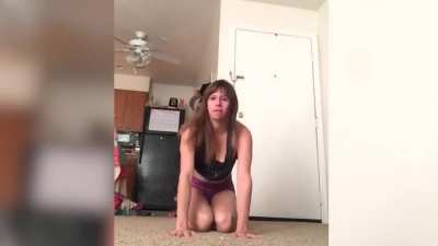 Cat Interrupts Handstand