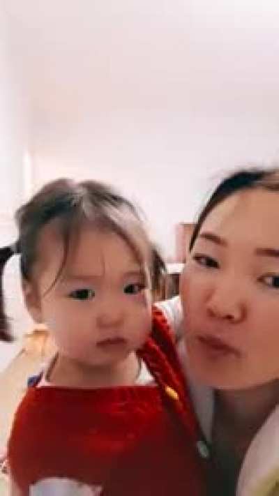 Mommy taking a bite