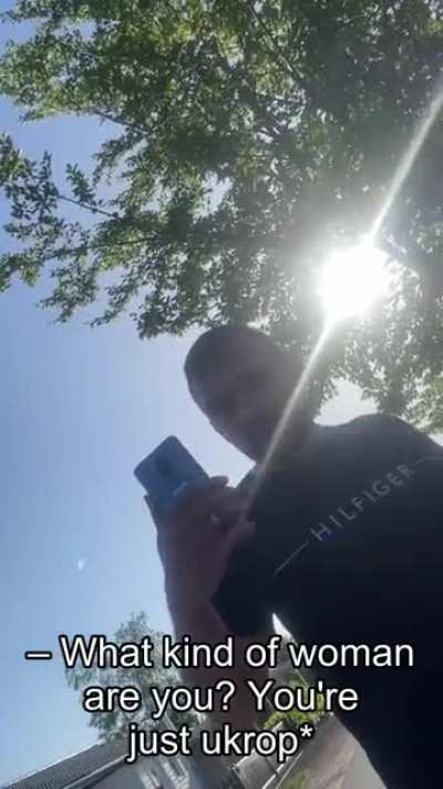 Russian nazi attacks Ukrainian refugee in Germany over 