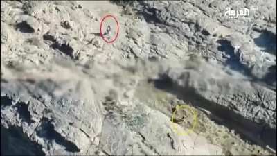 Drone records exchange of gunfire and grenades in close combat in Saada, Yemen.