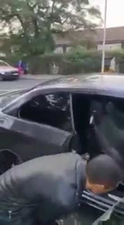 Who knows what this guy took, but lucky Ray Winstone was around to stop him driving.