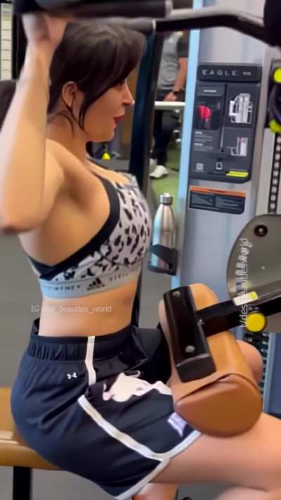 Nehha Pendse broad sweaty pits in a sports bra at the gym
