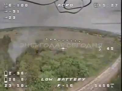 9K35 Strela-10 short-range surface-to-air missile system was damaged by a FPV drone from SBU operators. Velika Znamianka village, Zaporizhzhia region. (18/April/2024)