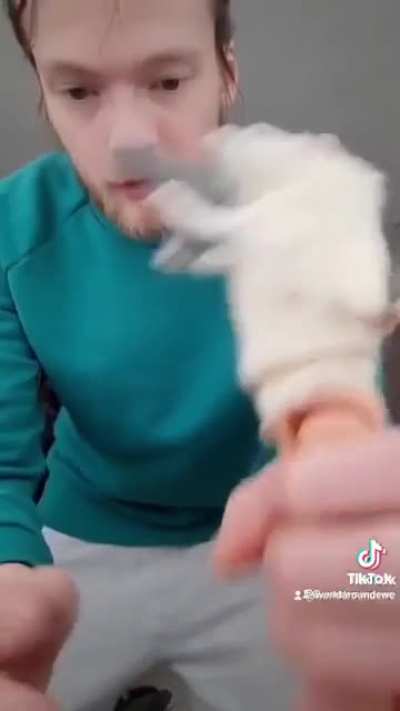 Chad brings his product to the table