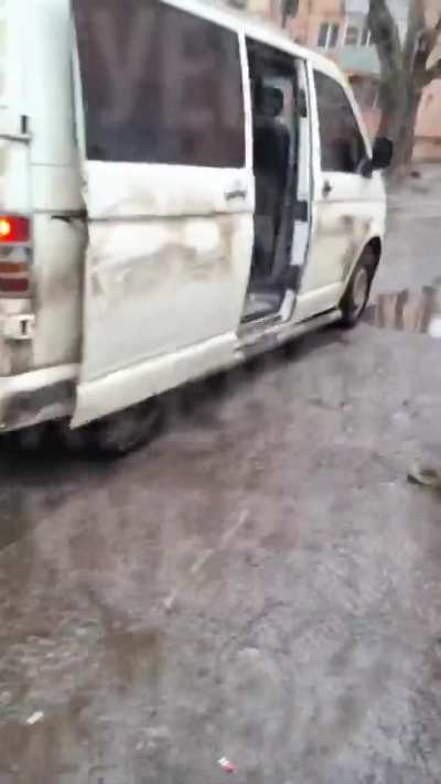 UA POV: TCC in Odesa beat a man inside a car, then got into their van and drove off after passersby began to complain