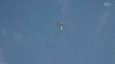 Su-35 displaying its thrust vector control…