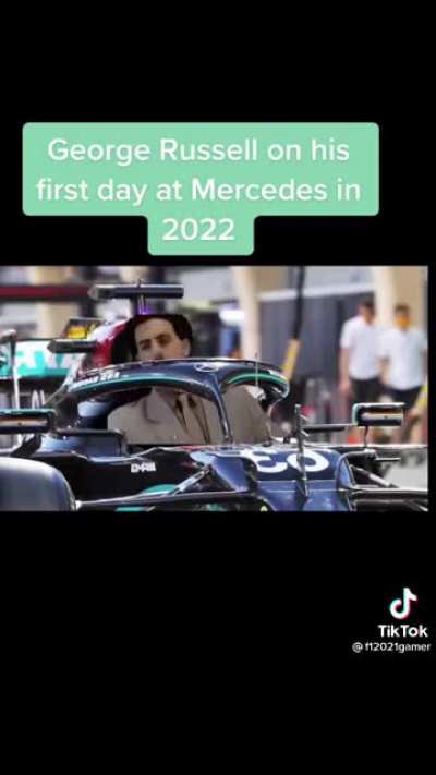 Russell’s first day at Merc in 2022