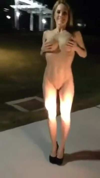 Drunk Blonde on The Streets at Night