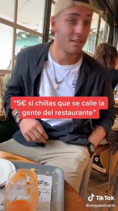 Guy gets 5€ to say out loud 