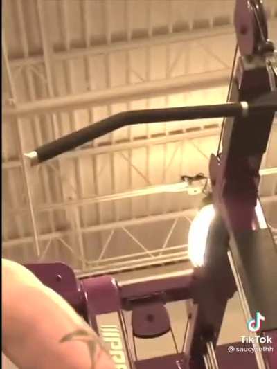 Screaming in a gym for a tiktok video