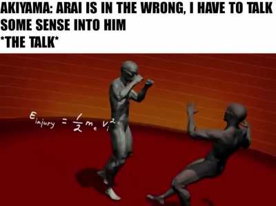 Akiyama is likely the least violence protag, but man he can throw some kicks
