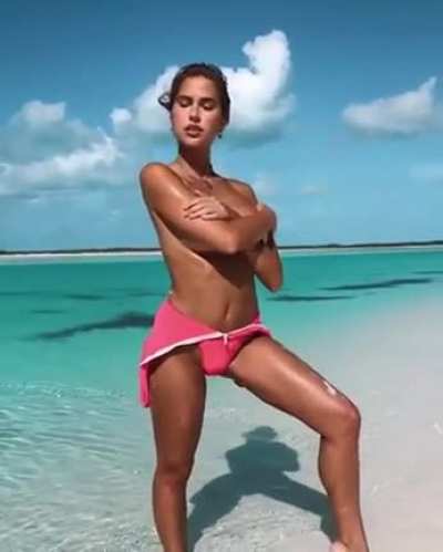 Covering boobs on beach