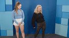 Parents recreating dance moves in front of their kids