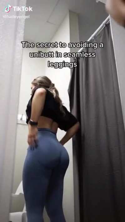 Adjusting her yoga pants
