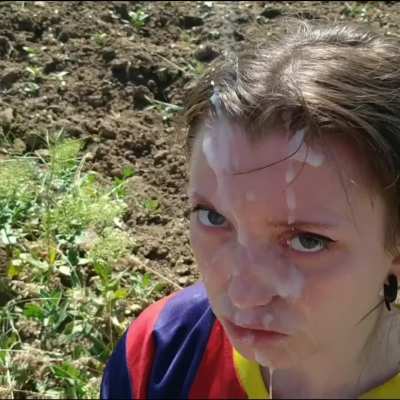 Barca fan covered in cum
