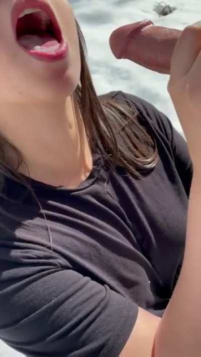 If you are ever out in the cold, cum feels really good for warming up 🤤
