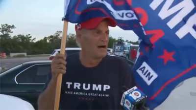 Man on the verge of tears after Trump's Florida home is raided