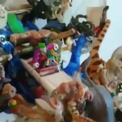 Deer trophy made out of dolls