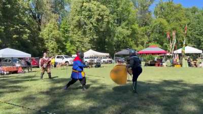 Lord Marcus MacAndrew (myself - in blue) vs Master Ryan of Glenn Abhann