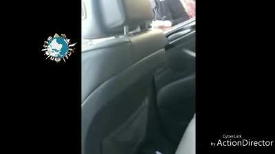 Spoiled brat grabs cop's hair and learns about how the world works