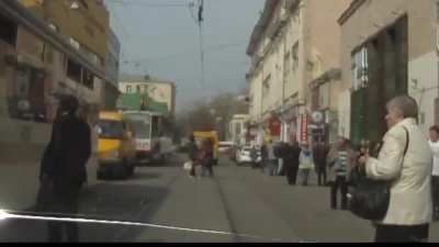 Guy Runs into Tram
