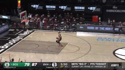 [Highlight] Durant steals it and slams it down for the Nets' largest lead of the game