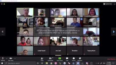 Acknowledging the there are kids in a zoom call and then streaming porn.