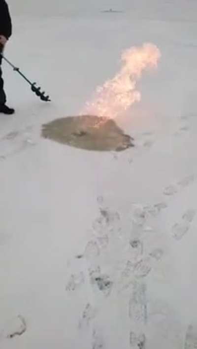Don't have to drink vodka to keep warm while ice fishing at this lake