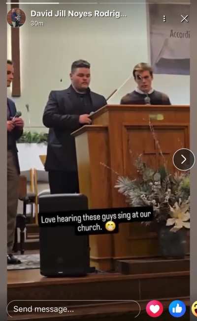Mahmo, take a video of us jus’ singin’ at the church!