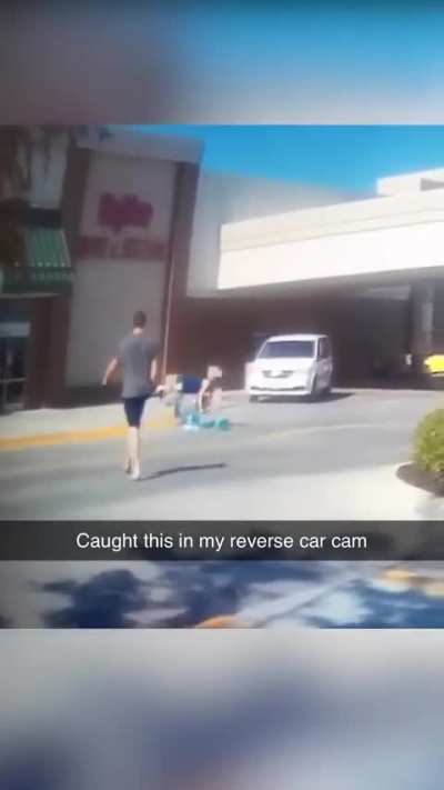 Absolutely brutal accident in parking lot