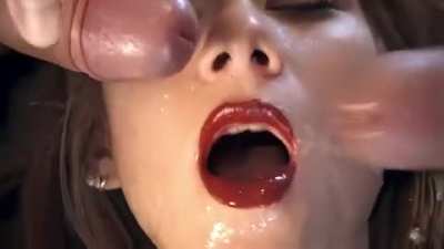 Pretty girl having her face glazed