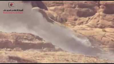 Yemeni army targeted Houthis position in Saada with TOW.