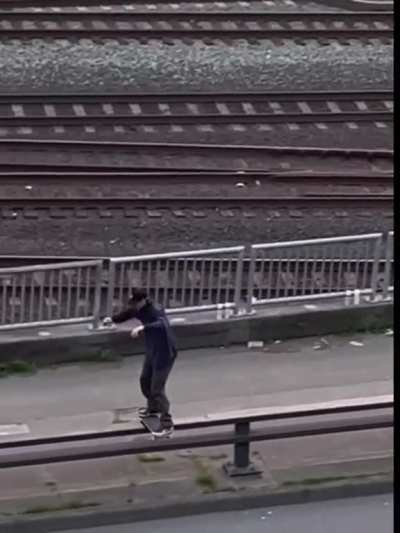 Mike Patterson with a very, very long rail slide