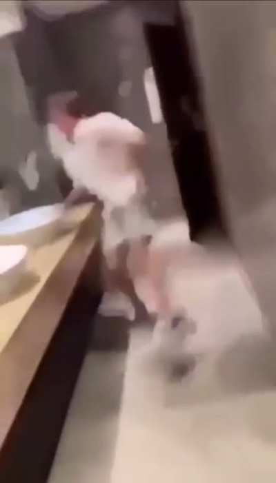 Dancing around in the bathroom…