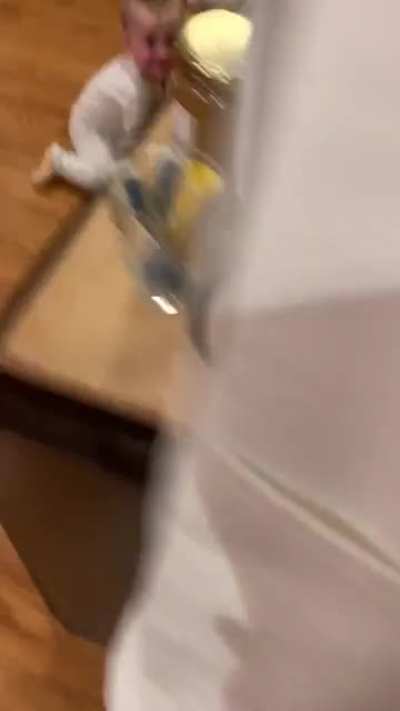 Sneak up on the baby