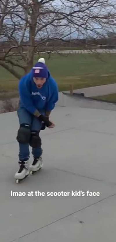 Instagram murdered the quality of this video on my story and zoomed way in, but if it hadn't I would have never noticed the pure look of joy on scooter bro's face.