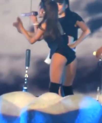Bent over
