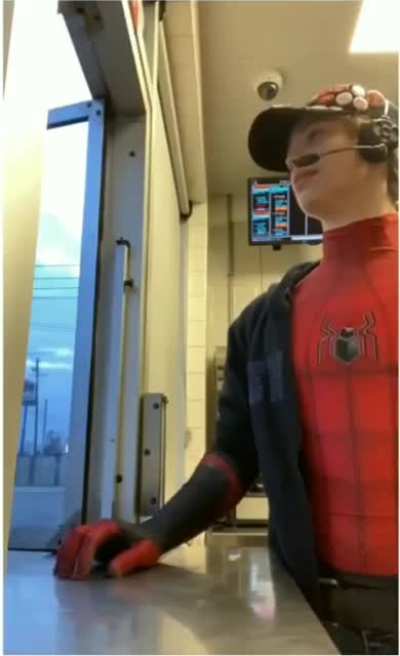 Trying to dress up as a spiderman