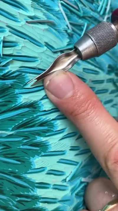 Carving in Acrylic Paint - Hannah Jensen Art