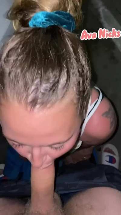 Would you let suck your cock next in this parkade while hubby films? He loves sharing