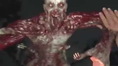 Never noticed this before, but when you are pounced by a Volatile, they vomit on you, perhaps trying to infect you by getting it in your mouth, maybe that’s how humans become Volatiles....
