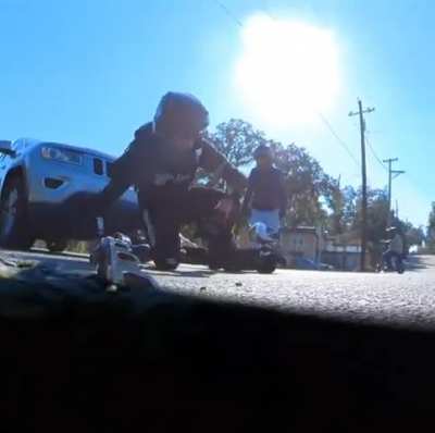 Scooter gang transitioning into wheelchair gang